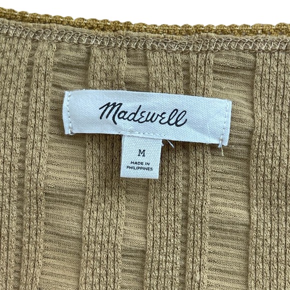 Madewell Short Sleeve Cropped Shirt Mustard Size Small - Picture 3 of 3